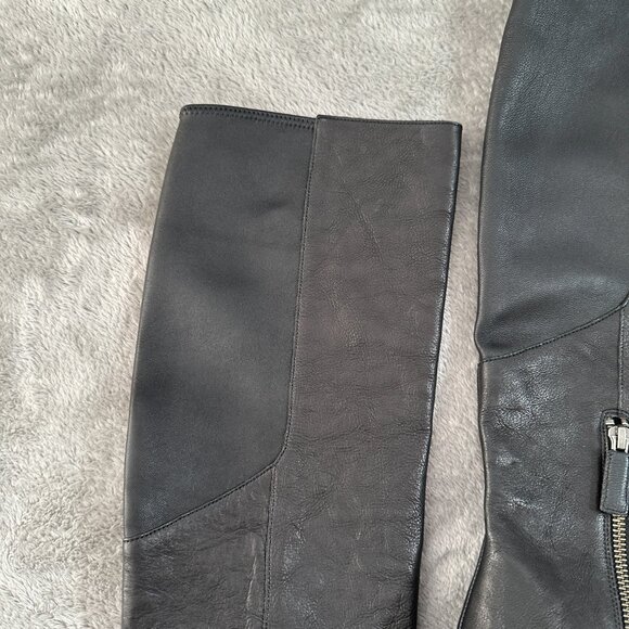 Eileen Fisher Black Vachetta Leather Ivy Knee High Boots Women's 8 - Picture 2 of 9